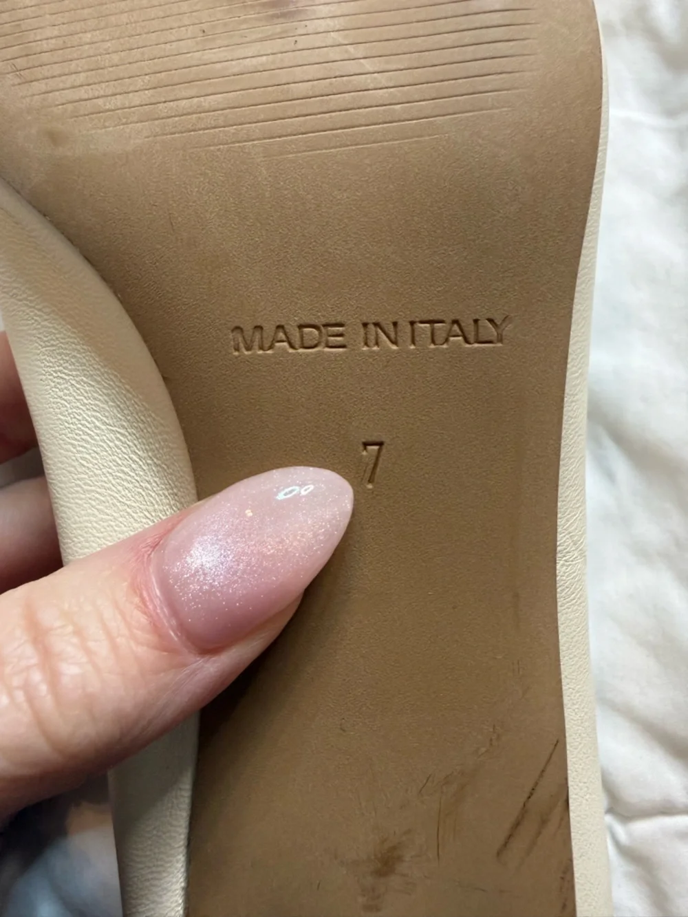 Everlane The Day Heel Bone Leather Block Heel Slip On Size 7 Sustainable NWOB
